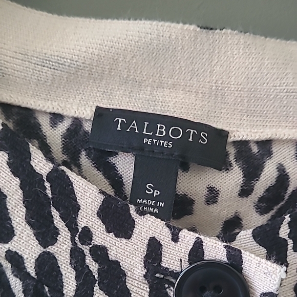 Talbots Black and Tan Cardigan - Picture 2 of 6